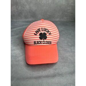 Live lucky black clover hat gold coral ladies awesome
